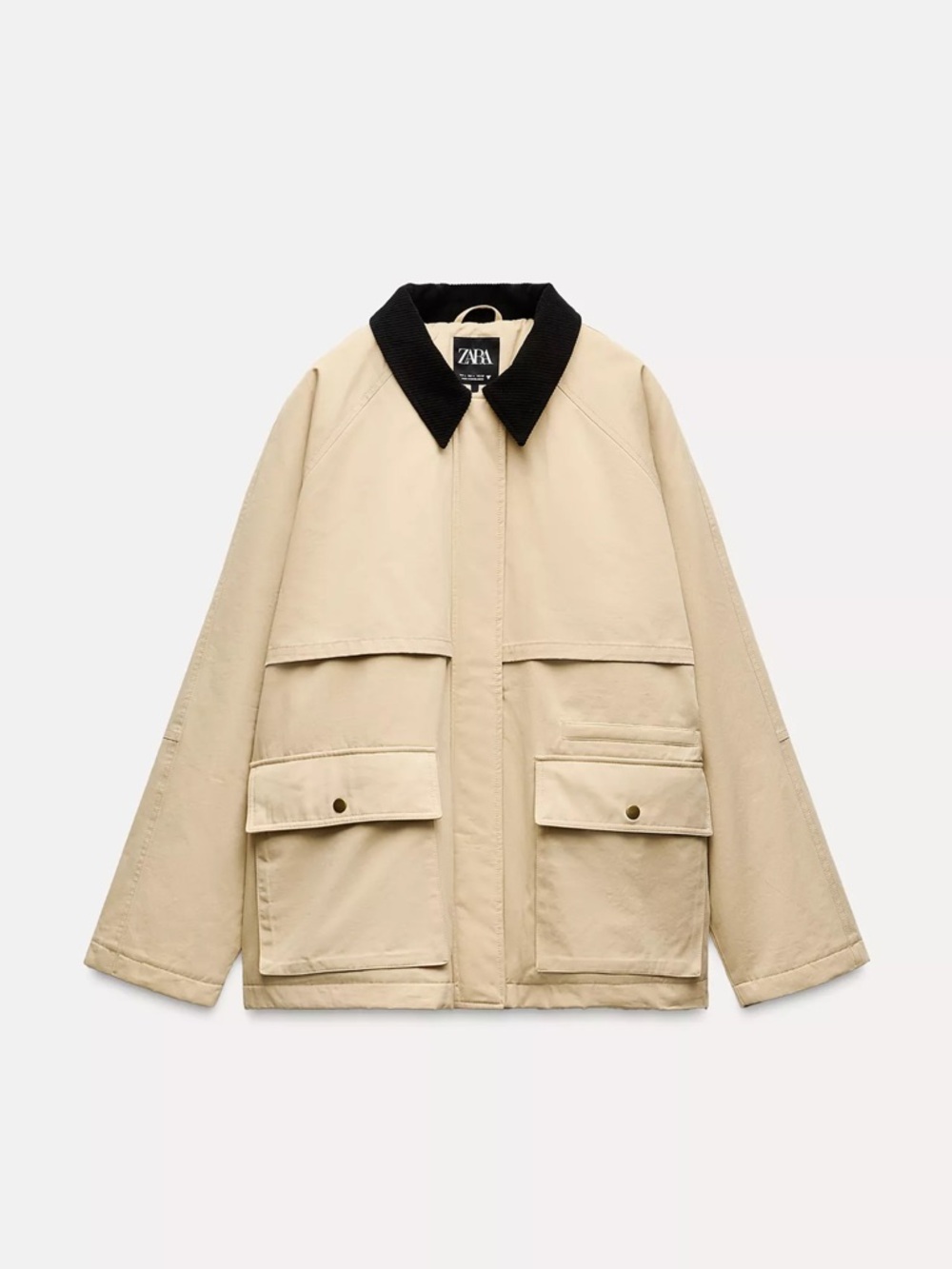 Zara CORDUROY COLLAR PADDED JACKET size L